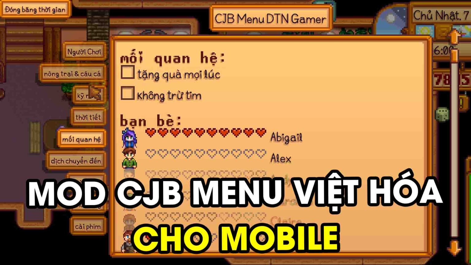 stardew valley cjb cheats menu mobile